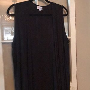 LulaRoe Joy ALL BLACK Sleeveless Cardigan